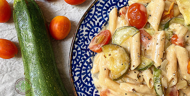 疲れた夏の胃腸に夏野菜ココナッツクリームペンネ