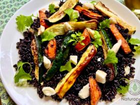 グリル野菜と黒米サラダ
